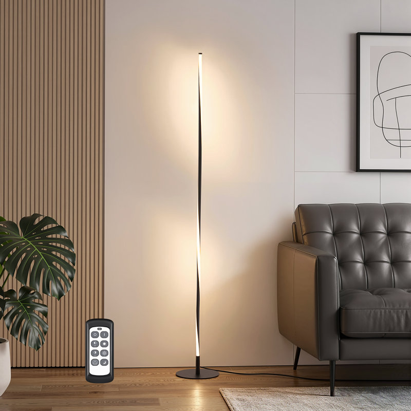 57" Led Dimmable Corner Floor Lamp With Remote