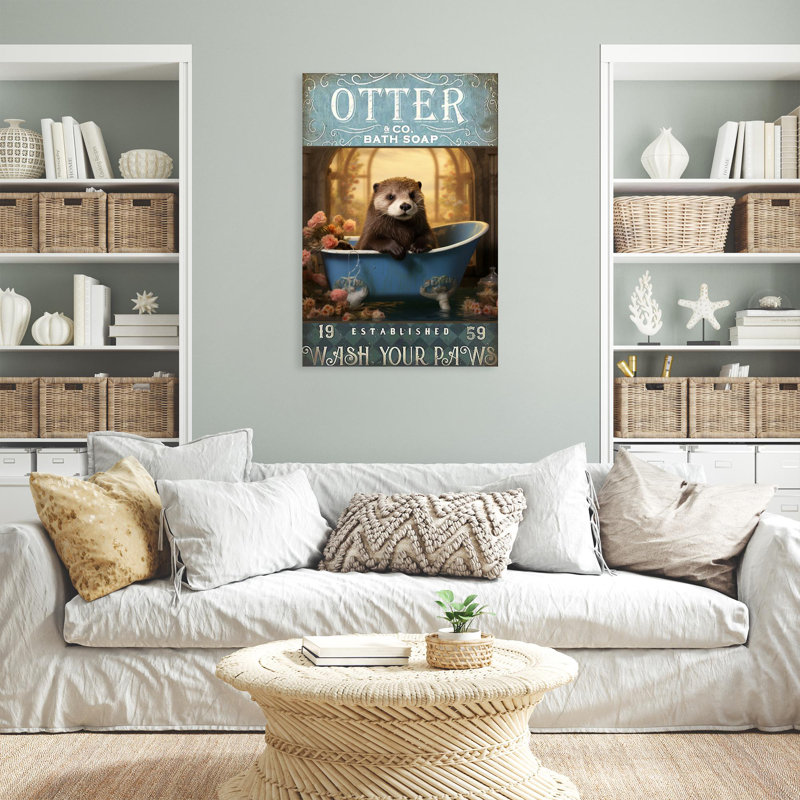 «Kilynn Otter Bath Soap On Canvas», impression, H 36 po x l 24 po x P 1,25 po