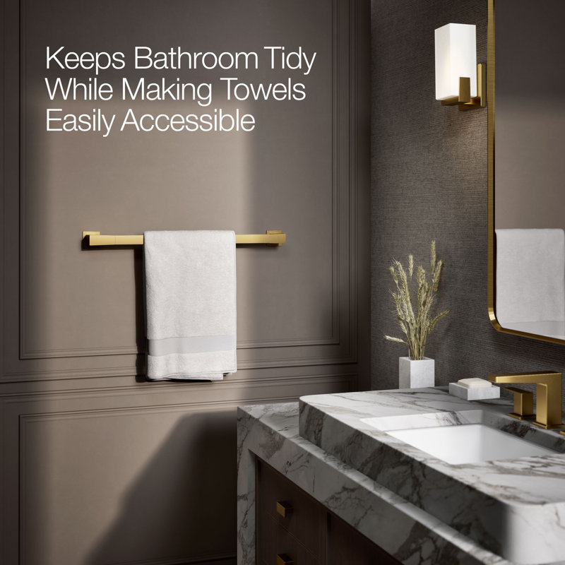 Honesty Towel Bar, 24"W, Vibrant Brushed Moderne Brass
