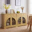 Buffet 60 po avec 4 portes en verre arquées et tablettes réglables-1130572060