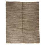 Hand Knotted Silk Area Rug in Natural And Blue