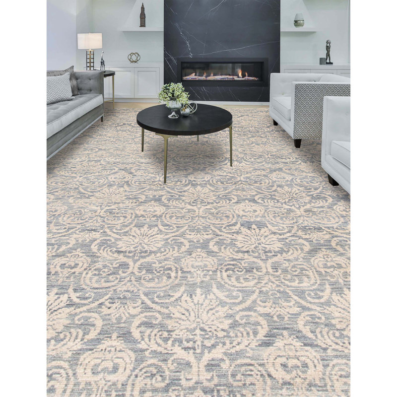South Sea Wool Damask Area Rug