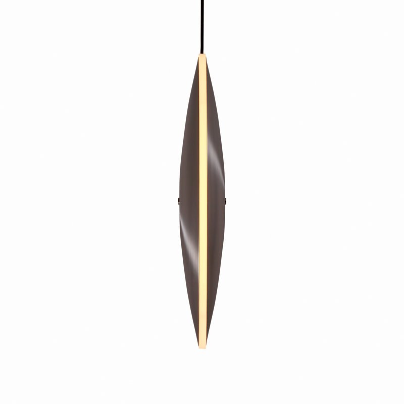Chrona Modern Round Spun Brass Pendant Light, Vertical, Solid Brass, 17" H x 17" W x 3" D