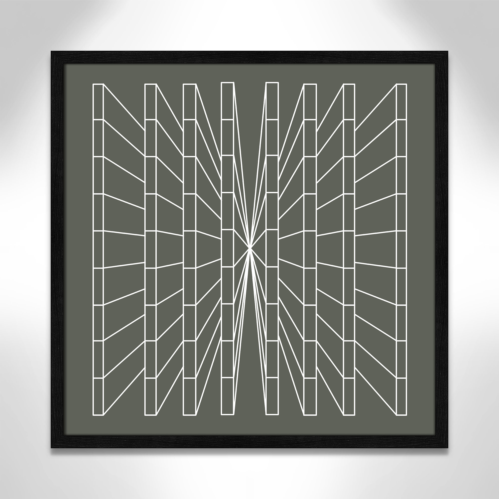 Olive Perspective by Sandi Hauanio, 23.5" H x 23.5" W x 0.75" D, Black Wood Grain