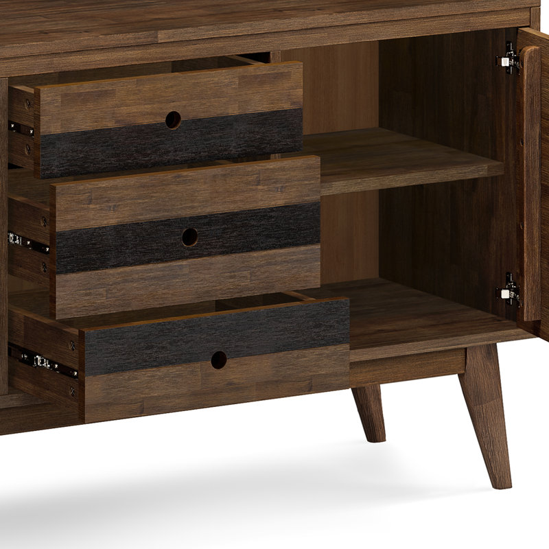 Buffet Mid-Century à 3 portes avec 3 tiroirs Clarkson