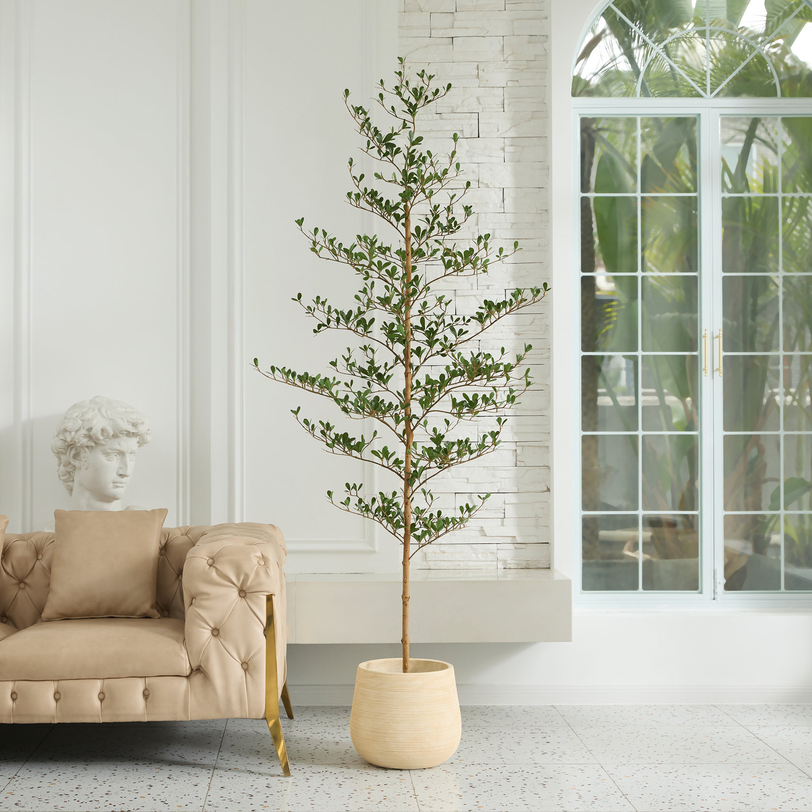 Adcock Olive Tree in Pot, 84" H x 24" W x 24" D