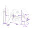 Lit mezzanine simple avec une maisonnette et une glissade-997968288