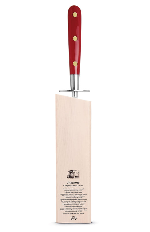 Intero Knife Sharpener With Insieme Magnetic Block, Red