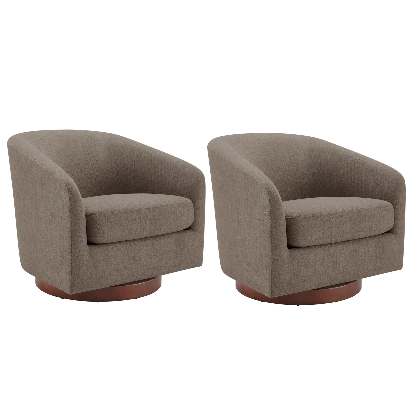 Bennett Swivel Barrel Chair, Flanigan Slate Linen