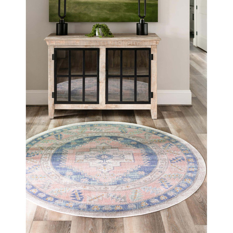 Shauntrelle Oriental Indoor Rug, Round 7'