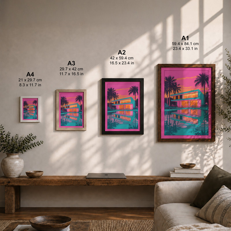 Tropical Reflection Modern - Print, Unframed, A2 - 59.4 x 42.0 cm