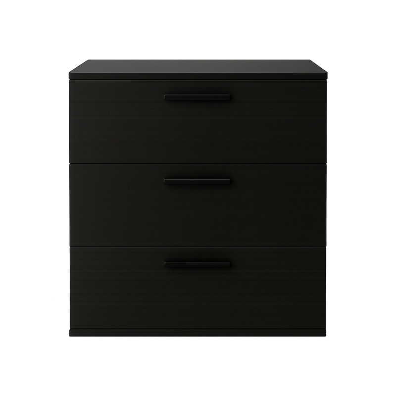 Commode noire à trois tiroirs Morgan