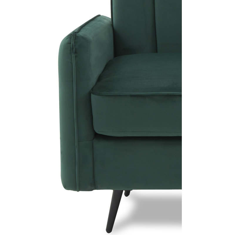 Acke 2 Seater Velvet Loveseat, Dark Green