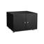 Armoire pour imprimante noire en acier à 2 portes avec surface de pulvérisation lisse et classeurs mobiles à bureau à aspiration magnétique haute résistance - 4 roues de rangement sécurisées-1735582012