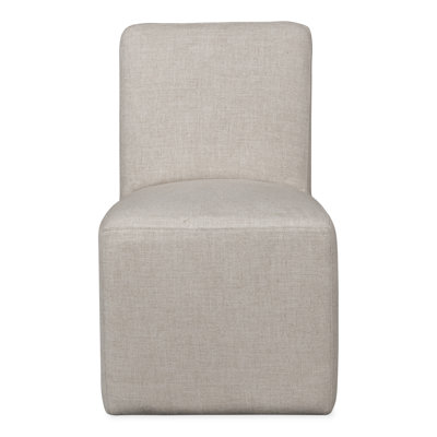 Shadrach Fully Upholstered Dining Chair In Natural Linen