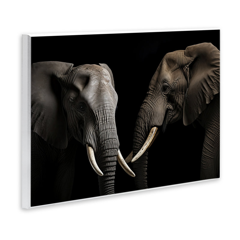 Plaque murale Pachyderm Elephant pair, design par Decent Exposures, H 10 po x l 15 po