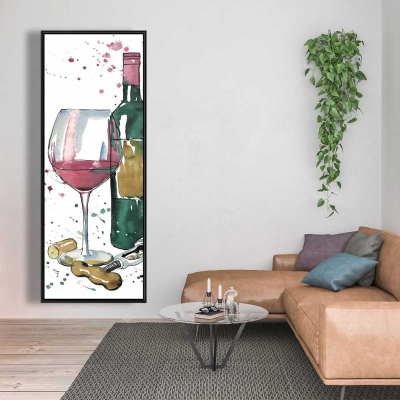 Bouteille de vin rouge, H 61,25 po x l 21,25 po