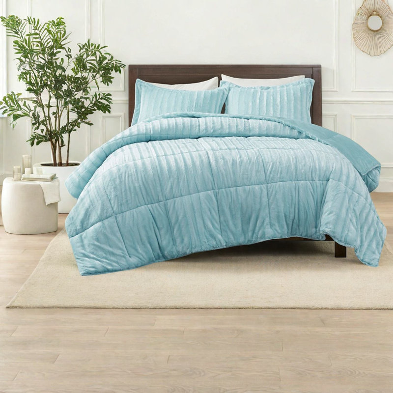 Ensembles de literie luxueux en fausse fourrure, édredon en polyester ultra doux avec un design glamour pour la maison