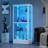 63" Freestanding 4-Sided Glass Display Cabinet With Magnetic LED Light Strip-1040898377