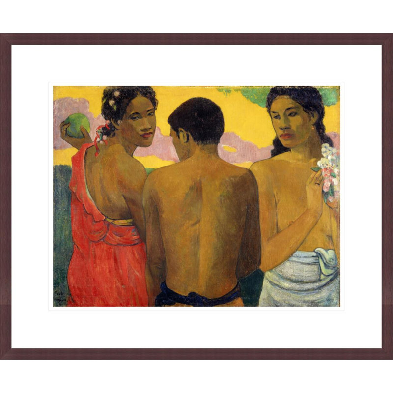 «Three Tahitians» par Paul Gauguin - Estampe numérique encadrée, H 17,75 po x l 21,4 po