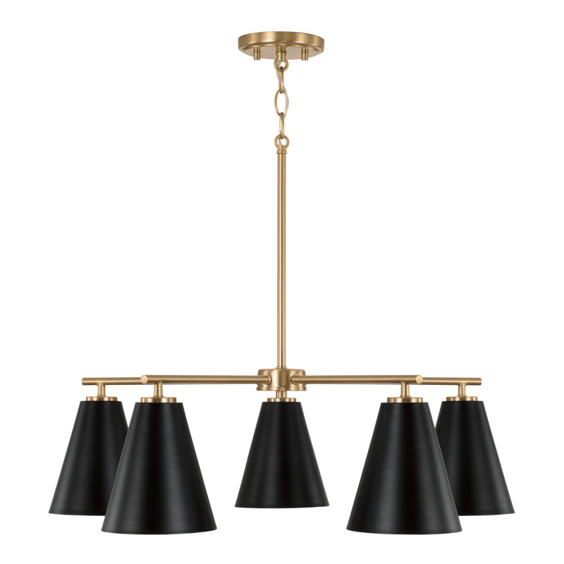 Charlie 5 - Light Dimmable Chandelier, Black