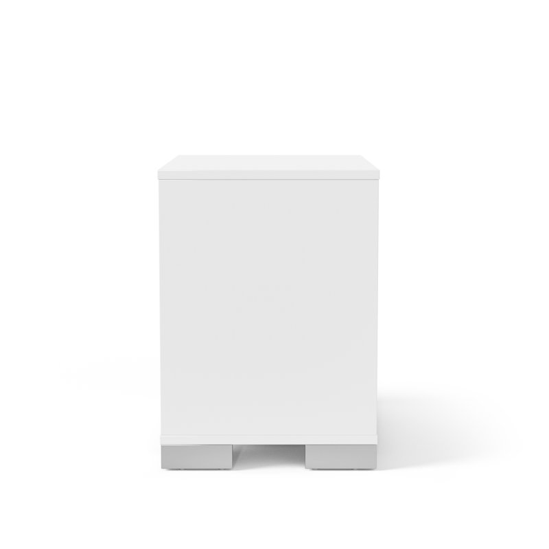 Duckworth Bedroom Set, White, 2 Pcs: Bed, Nightstands, Queen