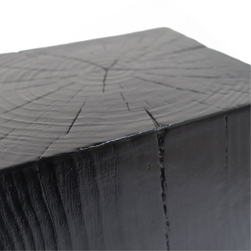 Wood-Look Square-Column MGO End Table,  H33.75",Wood-Like Distressed Finish, Mix With Different Heights, Indoor Outdoor Use