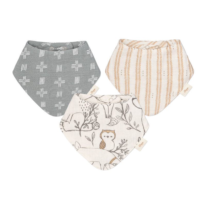 Ezra Crane Baby 3Pc. Muslin Bib Set