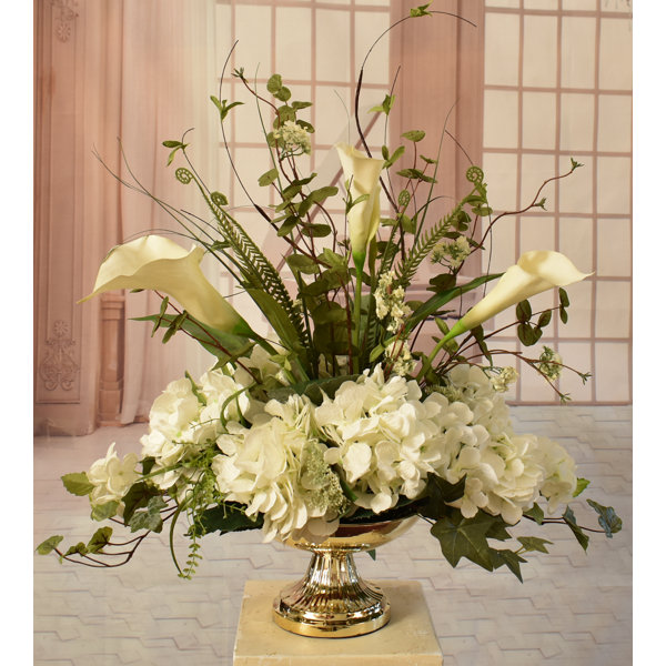 Rosdorf Park Calla Faux Silk Arrangement in Vase & Reviews | Wayfair