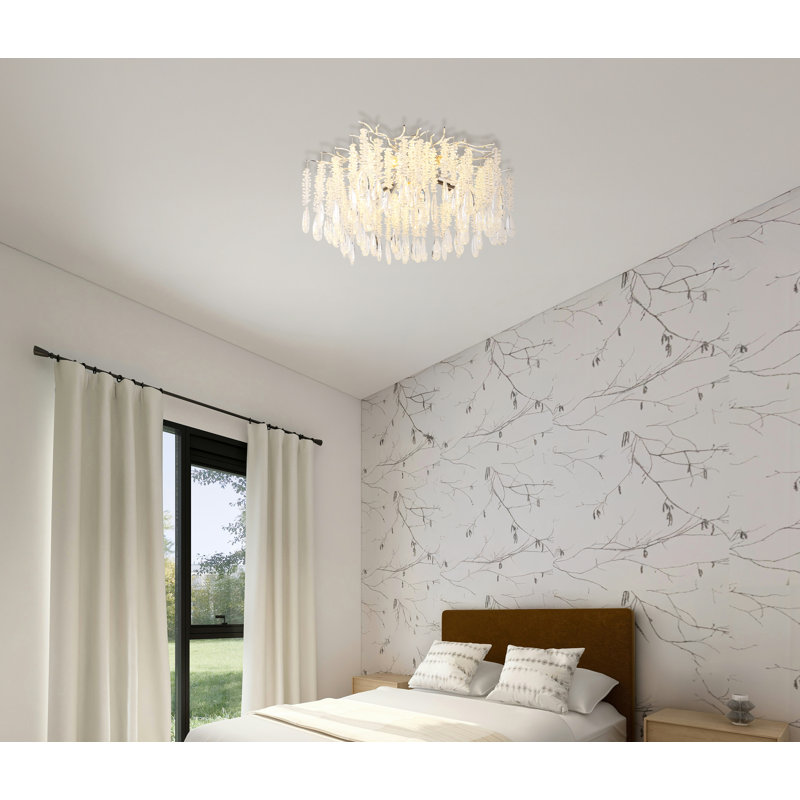 Glass Flush Mount, 8 Lights