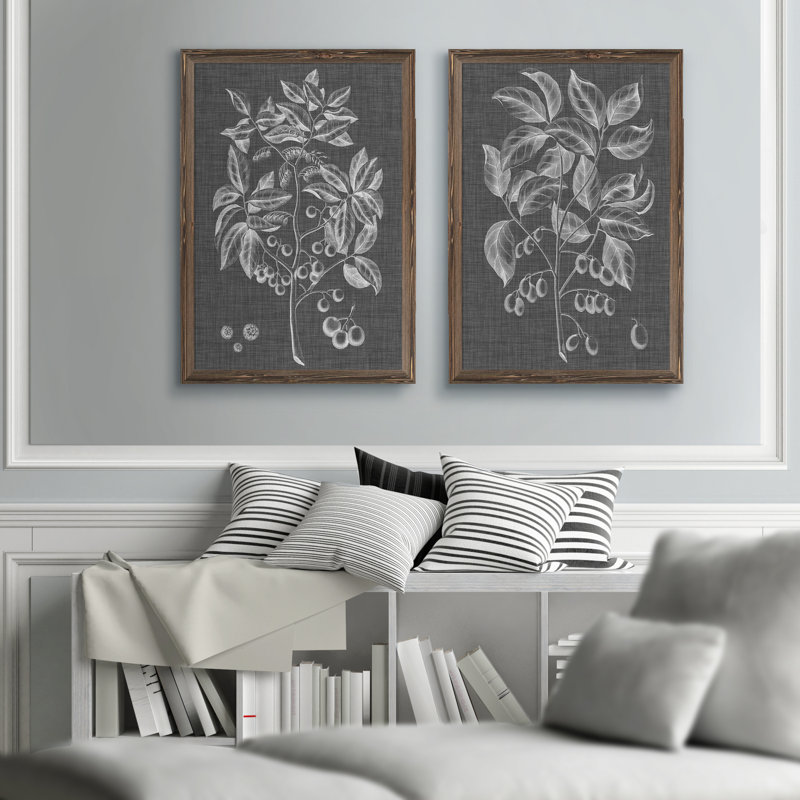 « tapis de feuillage v » par antonyme bunjamin (abe)-ensemble de 2 reproductions de photos sur toile, Espresso Framed Canvas