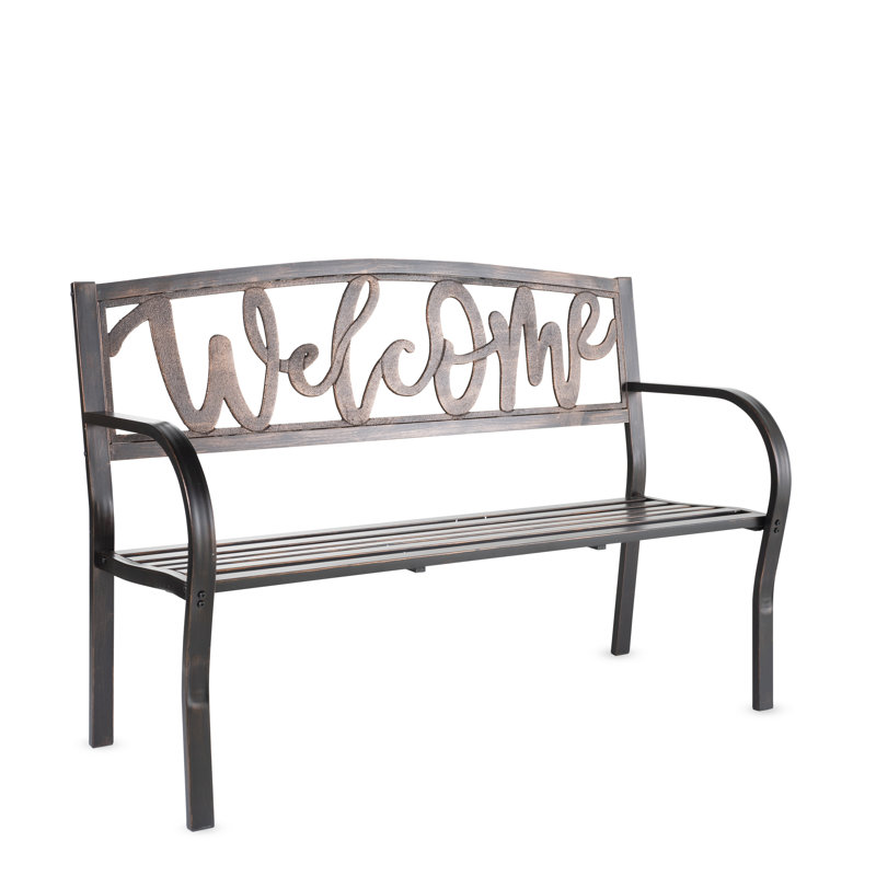 Banc de jardin en métal Welcome