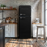 7.5 Cu. Ft. Capacity Retro Fridge Freezer Combo, Upright Fridge Freezer Combo, Apartment Size