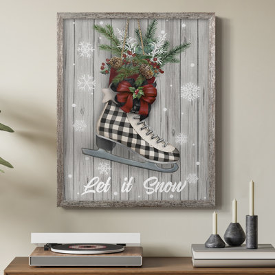 Christmas Skates Framed Print - Solid Wood