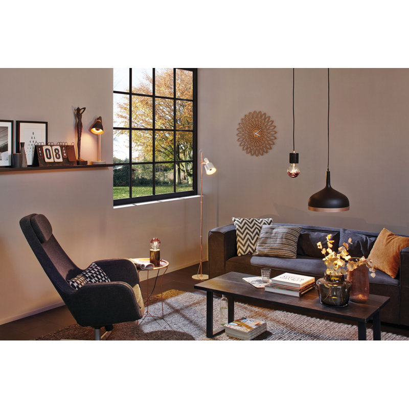 Tadashi Concrete Desk Lamp, Black lamp shade/Copper coloured stand