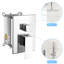 Système de double pomme de douche - Carré 12 pouces avec support et tuyau - valve équilibrée-118625422