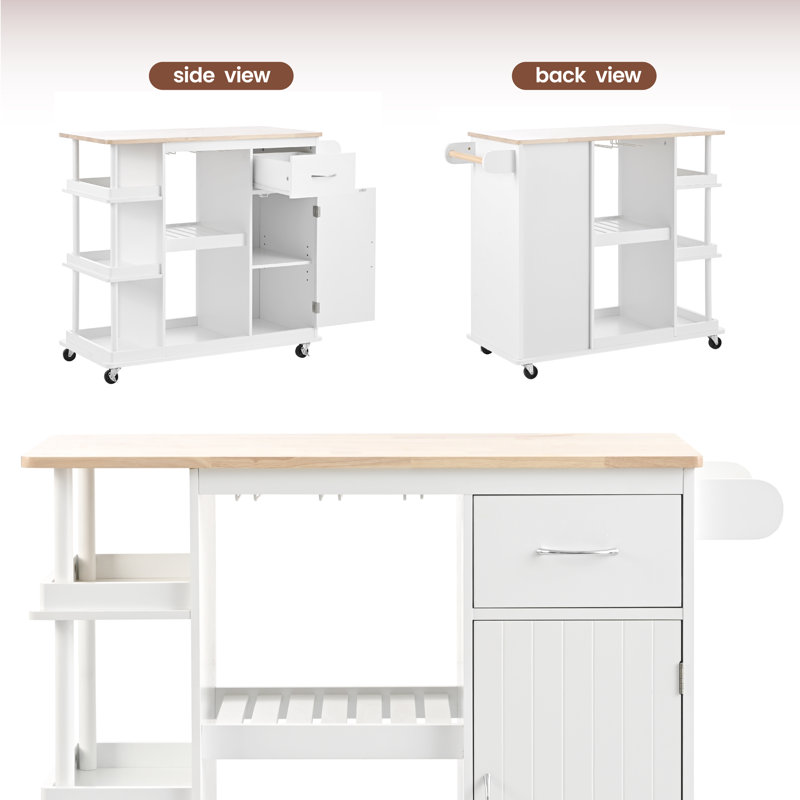 40 " W Kitchen Cart, White
