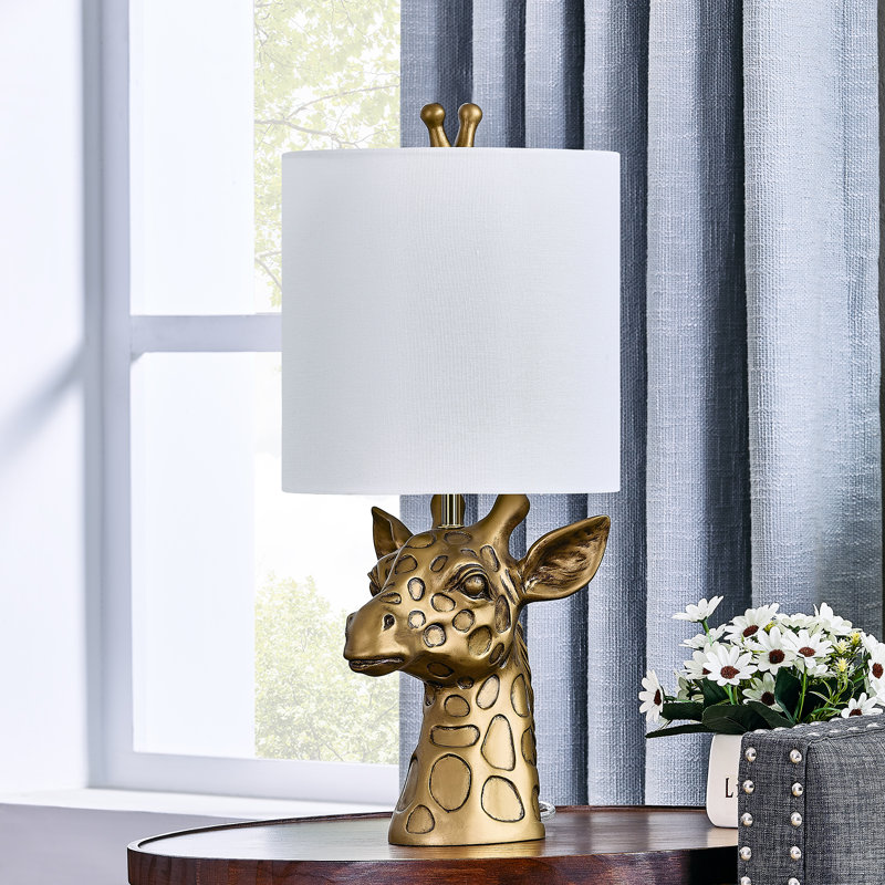 Lampe de table girafe en résine 21,75 po