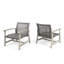 Ensemble de fauteuils club en bois et osier avec structure en acacia et finition noire mixte