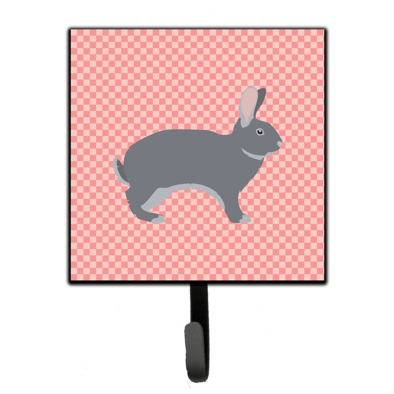 Organisateur de clés murales avec crochets clés géant chinchilla lapin Pio, Rose