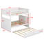 Wood Bunk Bed With Trundle, Guardrails-2100898198