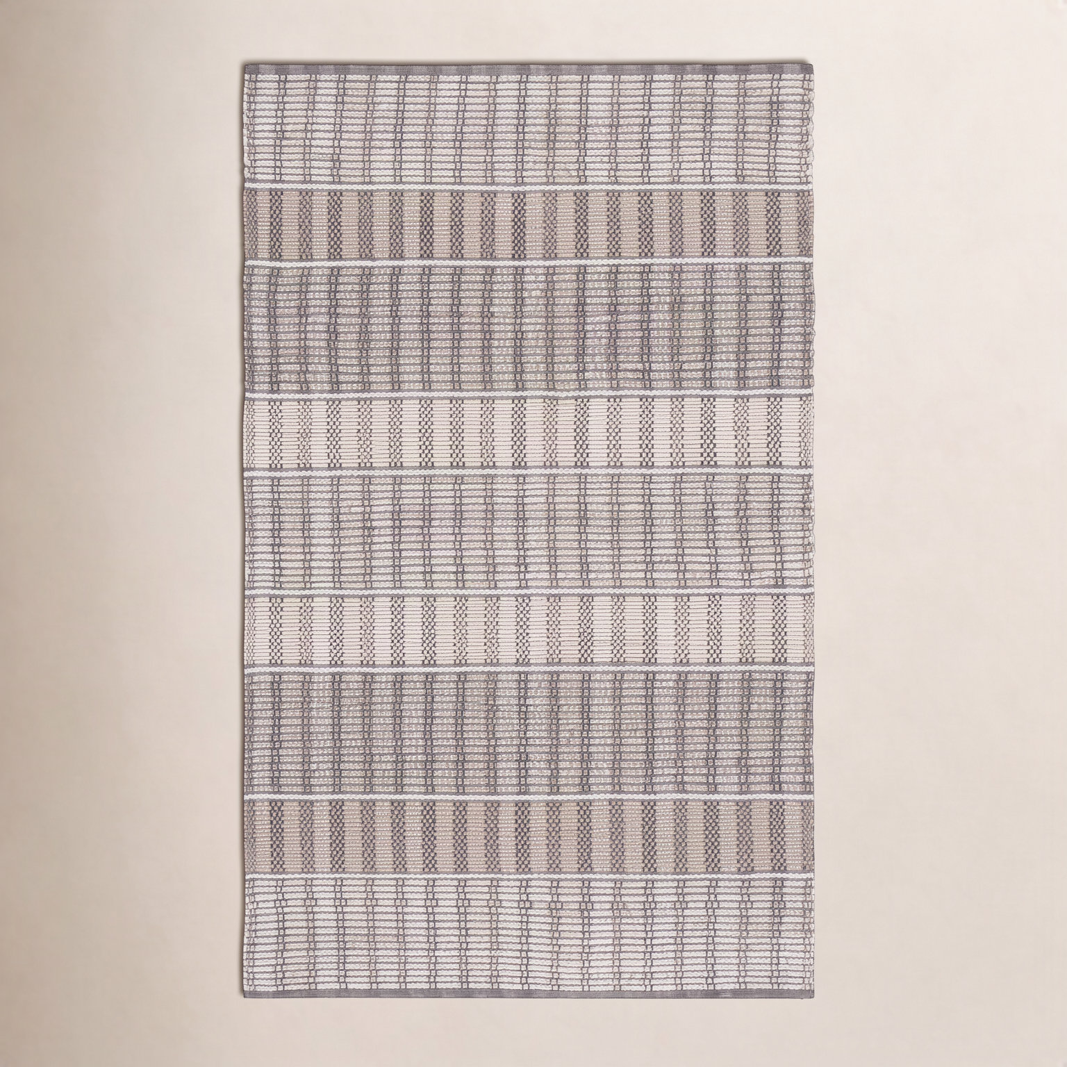 Hand-Woven Geometric Cotton Rug, Rectangle 9' x 12'