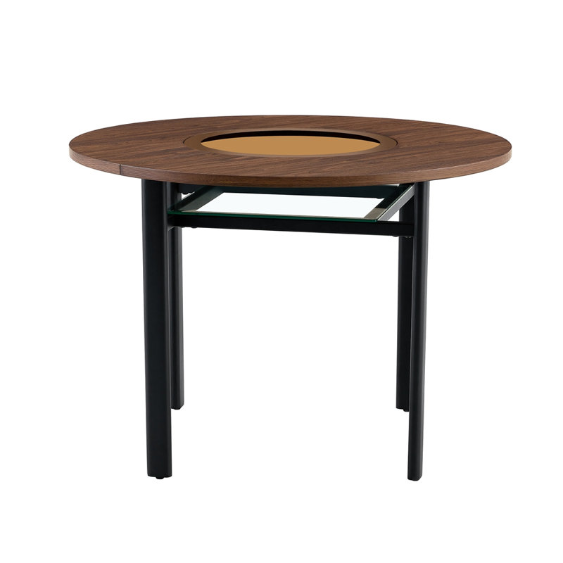 Table de salle à manger 42 pouces moderne et minimaliste pour 4 à 6 personnes, Walnut