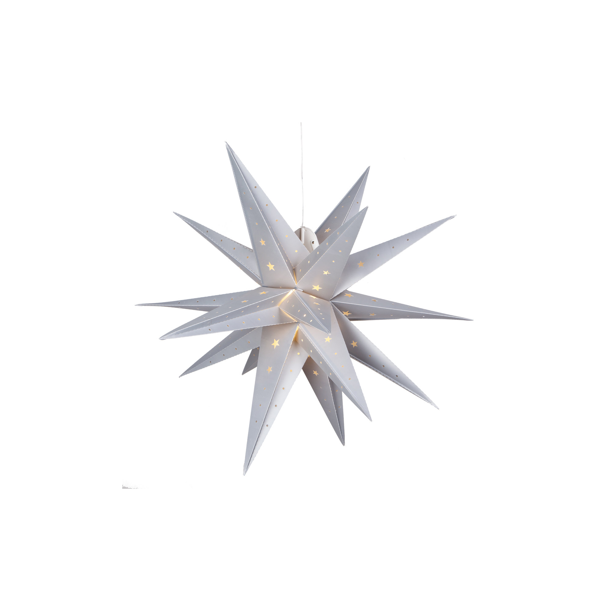 LED Lantern, 24" H x 24" W x 24" D, Gray