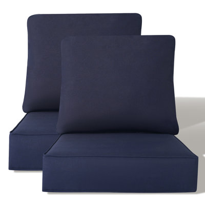 Outdoor Cushion Set of 2, 5.75 Inch Deep Seat Patio Furniture Cushions with Removable Cover,Replacement Patio Cushion Set for Chair,Sofa,Loveseat