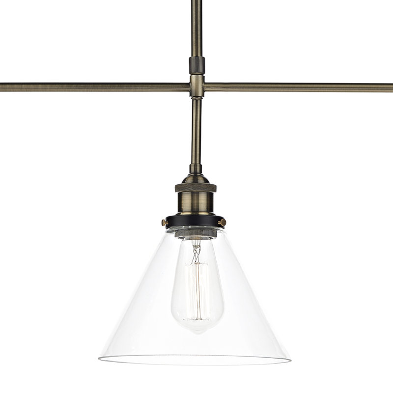 Schell 3 - Light Kitchen Island Pendant, Brass/Black