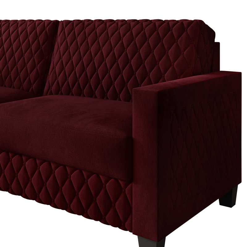 Elegant Velvet Upholstered 3-Seater Sofa