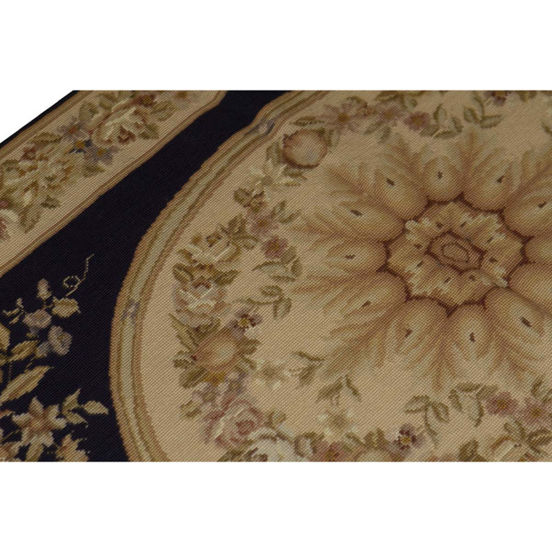 Tapis noir / brun de haute qualité noué à la main