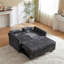 Lit tapissier en lin avec rangement pratique et dossier confortable rembourré gris foncé