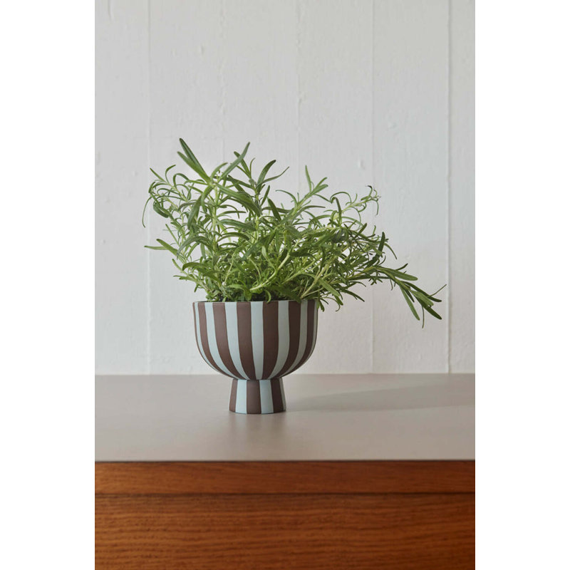 Toppu Ceramic Serving Bowl, Brown/White